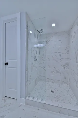 a bathroom with a shower