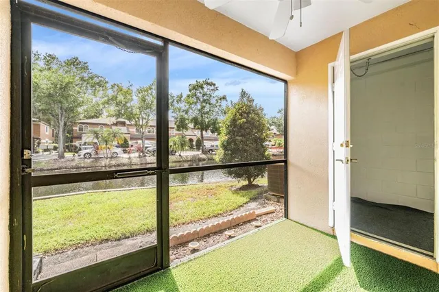 a view of a room and window