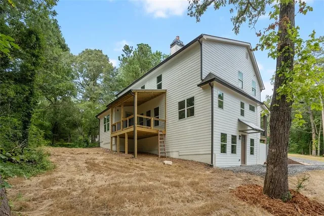 an aerial view of a house having outdoor space