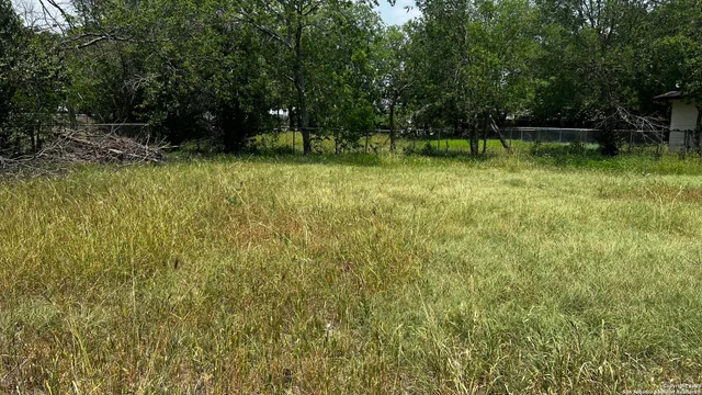 a backyard of a house with lots of green space and deers