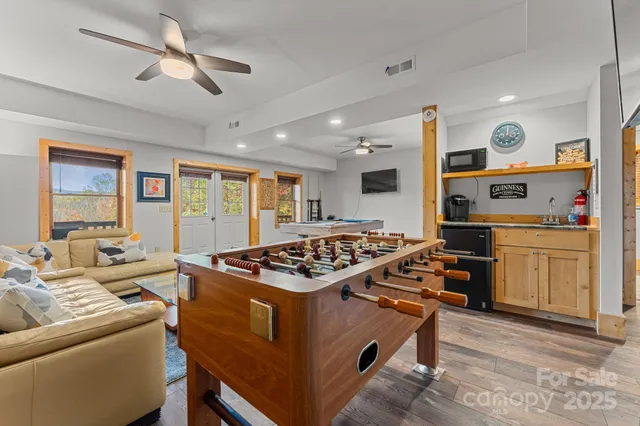 a kitchen with a stove and a refrigerator