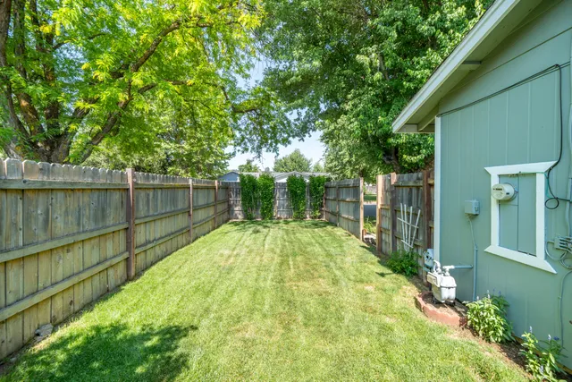a view of a backyard