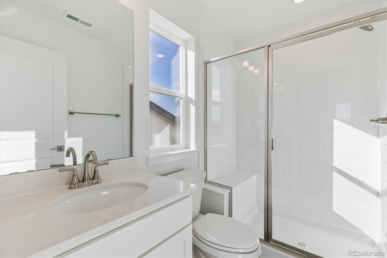 2572 West Bitterroot Place Highlands Ranch, CO 80129 - Photo 19 of 30 a bathroom with a sink a toilet and shower