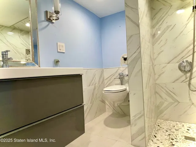 a street view with a sitting space