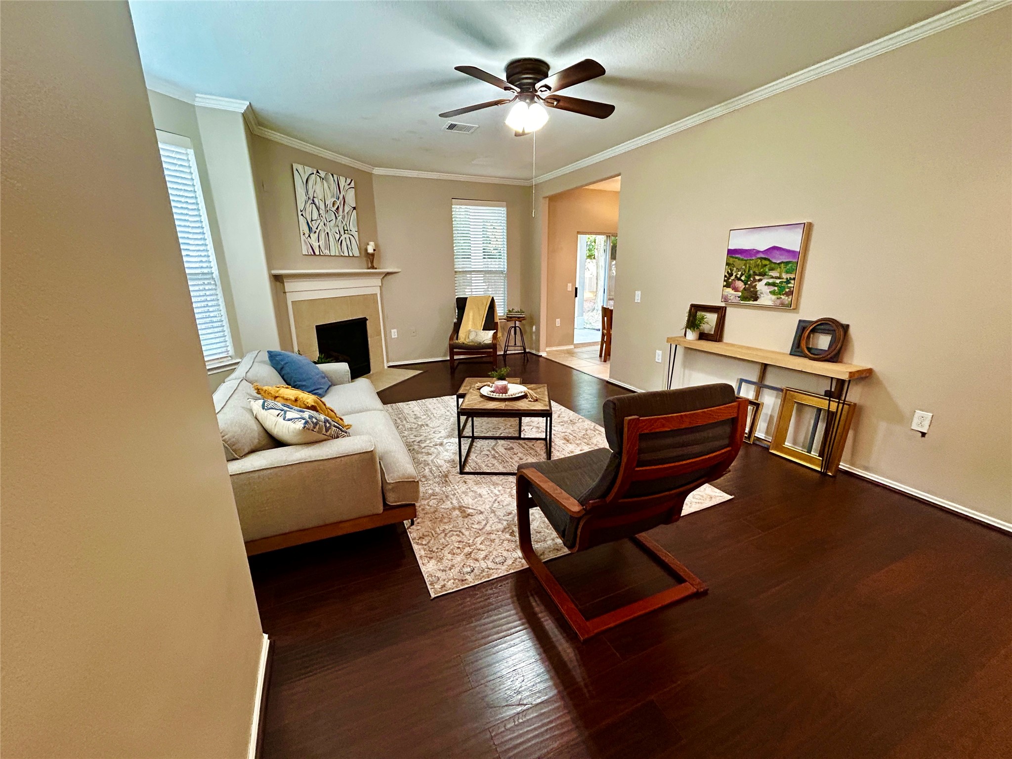 13600 Breton Ridge Street, Unit 24A Houston, TX 77070 - Photo 4 of 24 a living room with furniture fireplace and a window