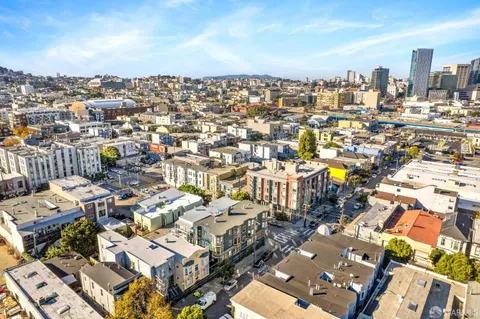 an aerial view of a city