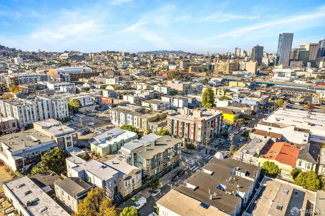 an aerial view of a city