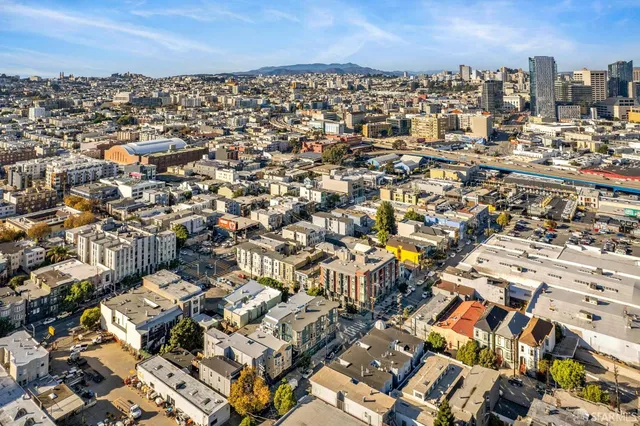 an aerial view of a city