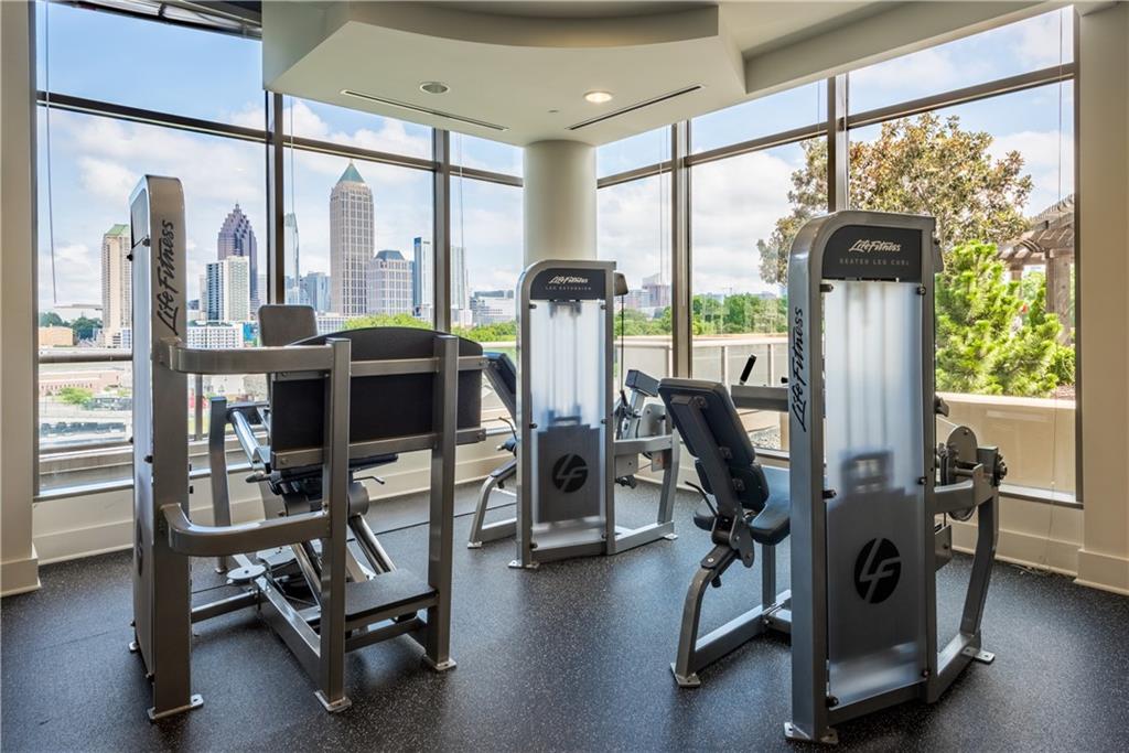 270 17th Street Northwest, Unit 4306 Atlanta, GA 30363 - Photo 49 of 54 a view of a room with gym equipment