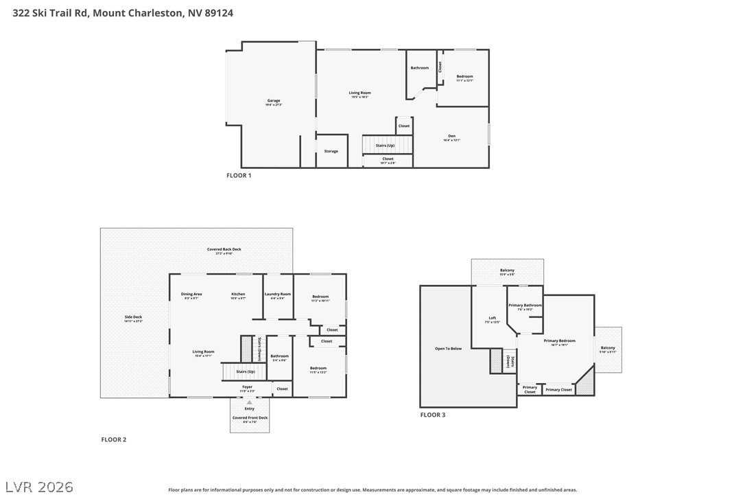 322 Ski Trail Road Mount Charleston, NV 89124 - Photo 57 of 58 Detailed multi-level layout illustrating the spatial flow and functional design of this residence.