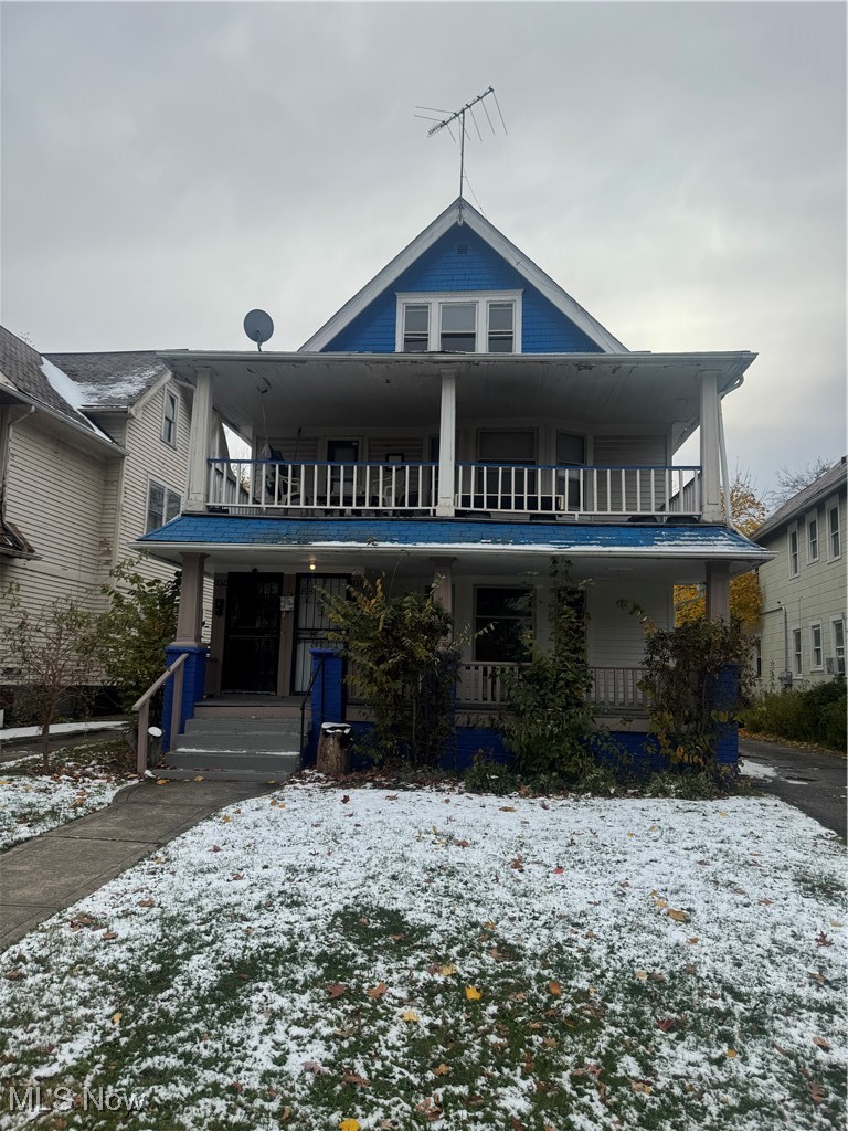 1872 Lampson Road Cleveland, OH 44112 - Photo 1 of 28 View of front of property featuring a balcony and covered porch