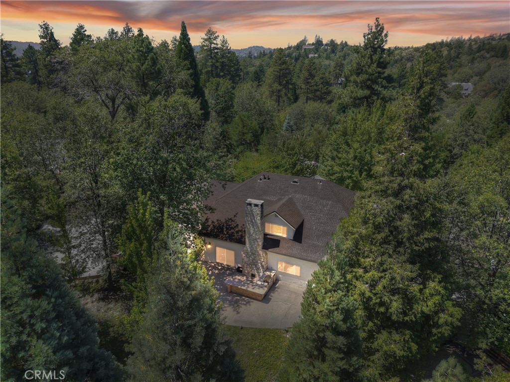 28411 North Shore Road Lake Arrowhead, CA 92352 - Photo 2 of 66 an aerial view of a house with mountain view