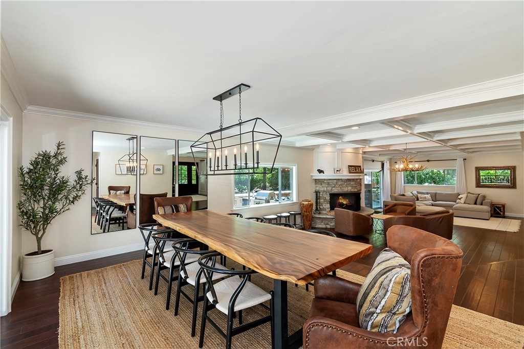 28411 North Shore Road Lake Arrowhead, CA 92352 - Photo 5 of 66 a view of a dining room with furniture window and wooden floor