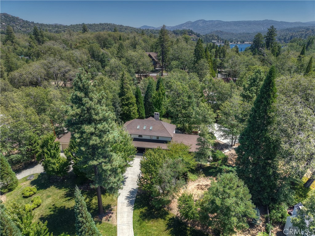 28411 North Shore Road Lake Arrowhead, CA 92352 - Photo 61 of 66 an aerial view of a house with a yard