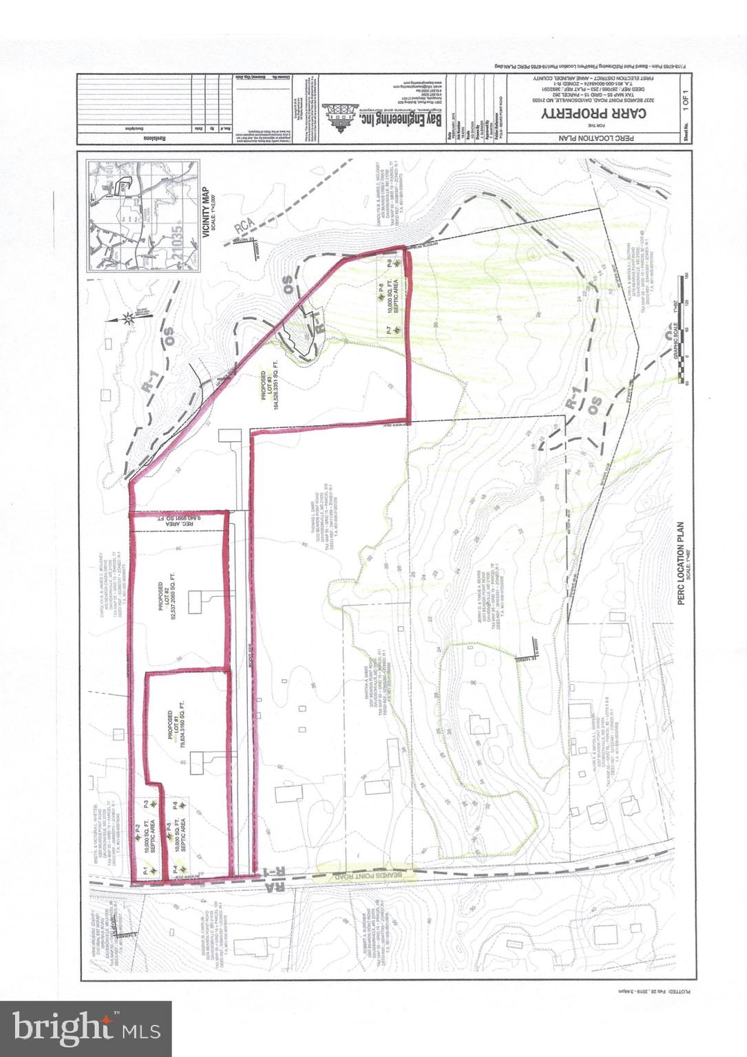 Beards Point Road Davidsonville, MD 21035 - Photo 3 of 15 Prelim Engineering of Approved Percs for 3 Lots