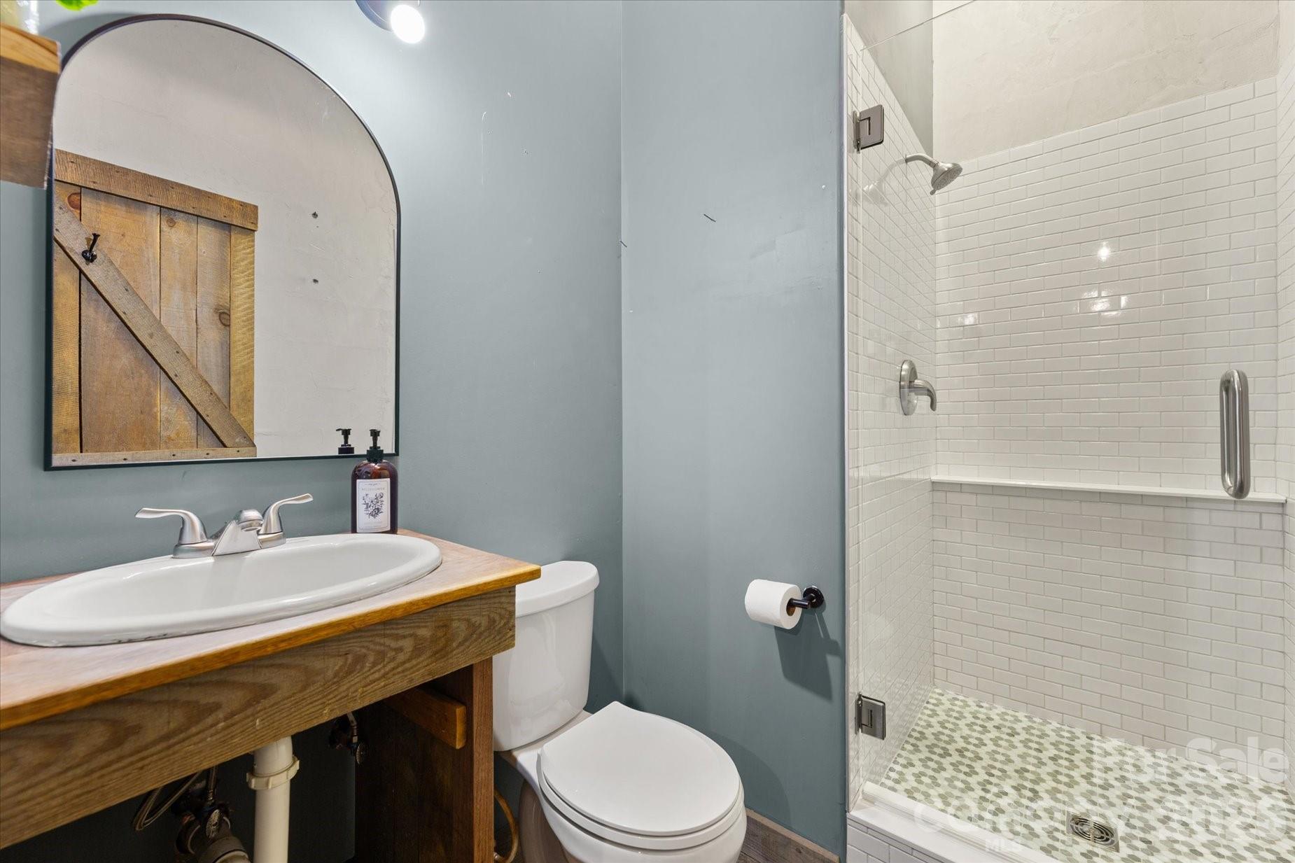 3151 Lumptown Road Marshall, NC 28753 - Photo 21 of 48 a bathroom with a sink a toilet and shower