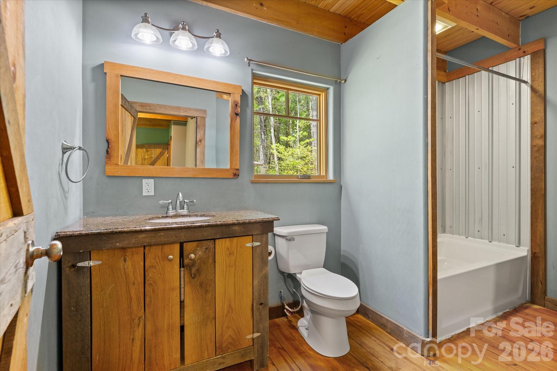 3151 Lumptown Road Marshall, NC 28753 - Photo 37 of 48 a bathroom with a toilet a sink and mirror