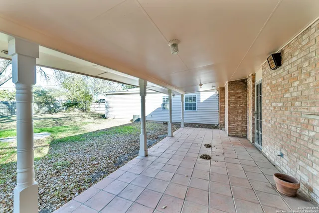 a view of a house with a small space