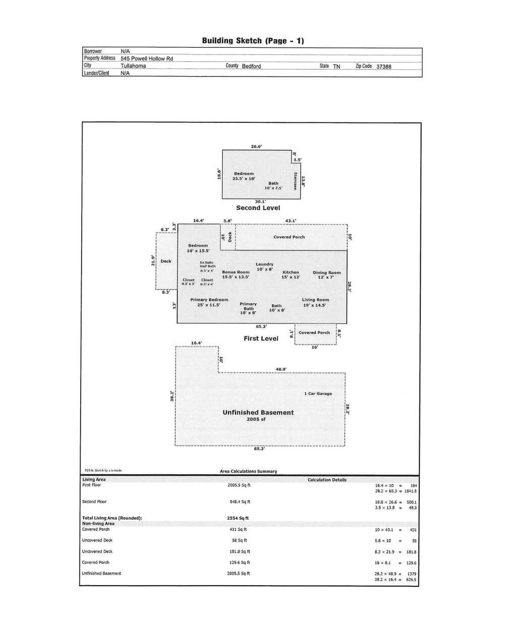 545 Powell Hollow Road Tullahoma, TN 37388 - Photo 66 of 67 House Sketch