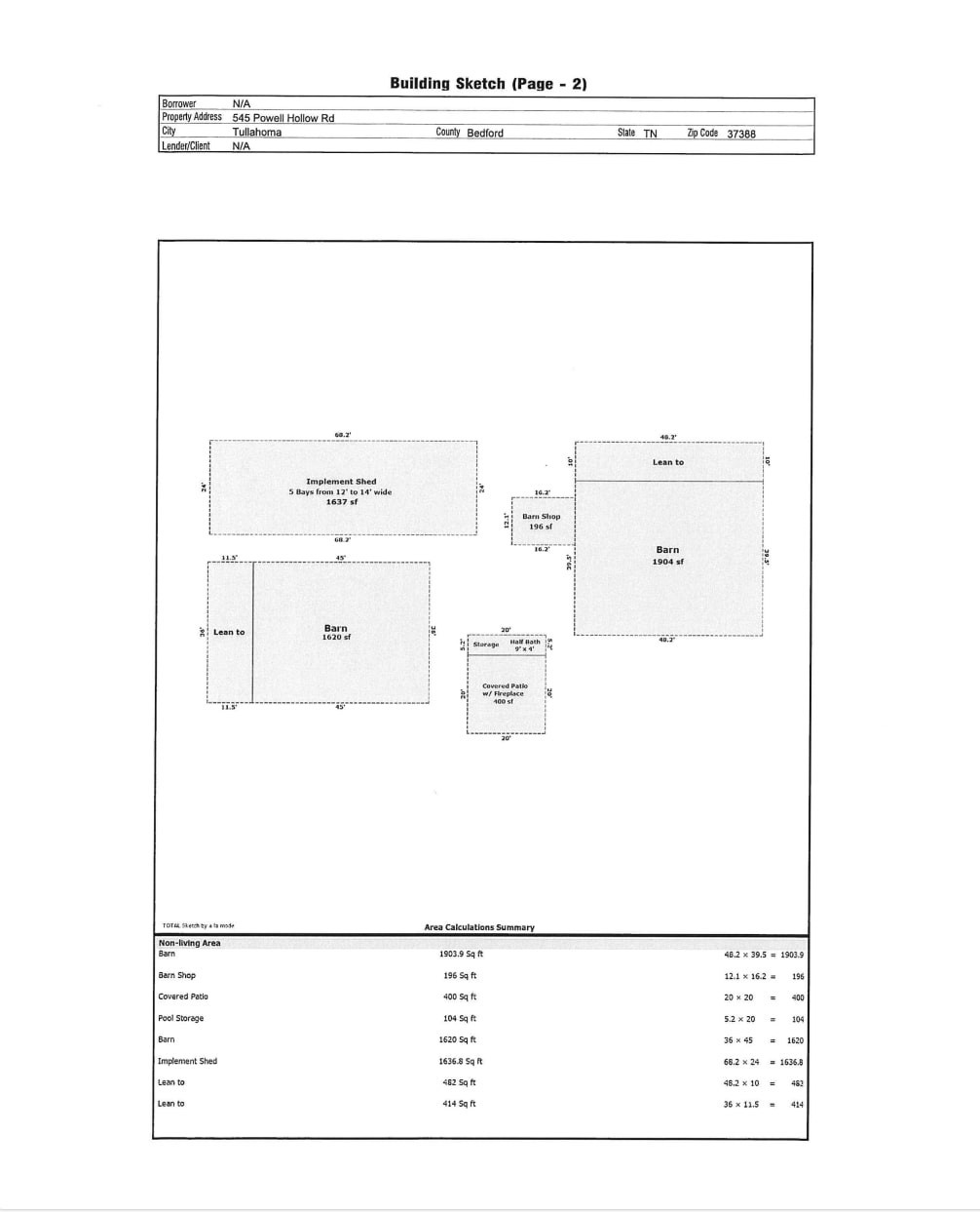 545 Powell Hollow Road Tullahoma, TN 37388 - Photo 67 of 67 Outside measurements of out buildings