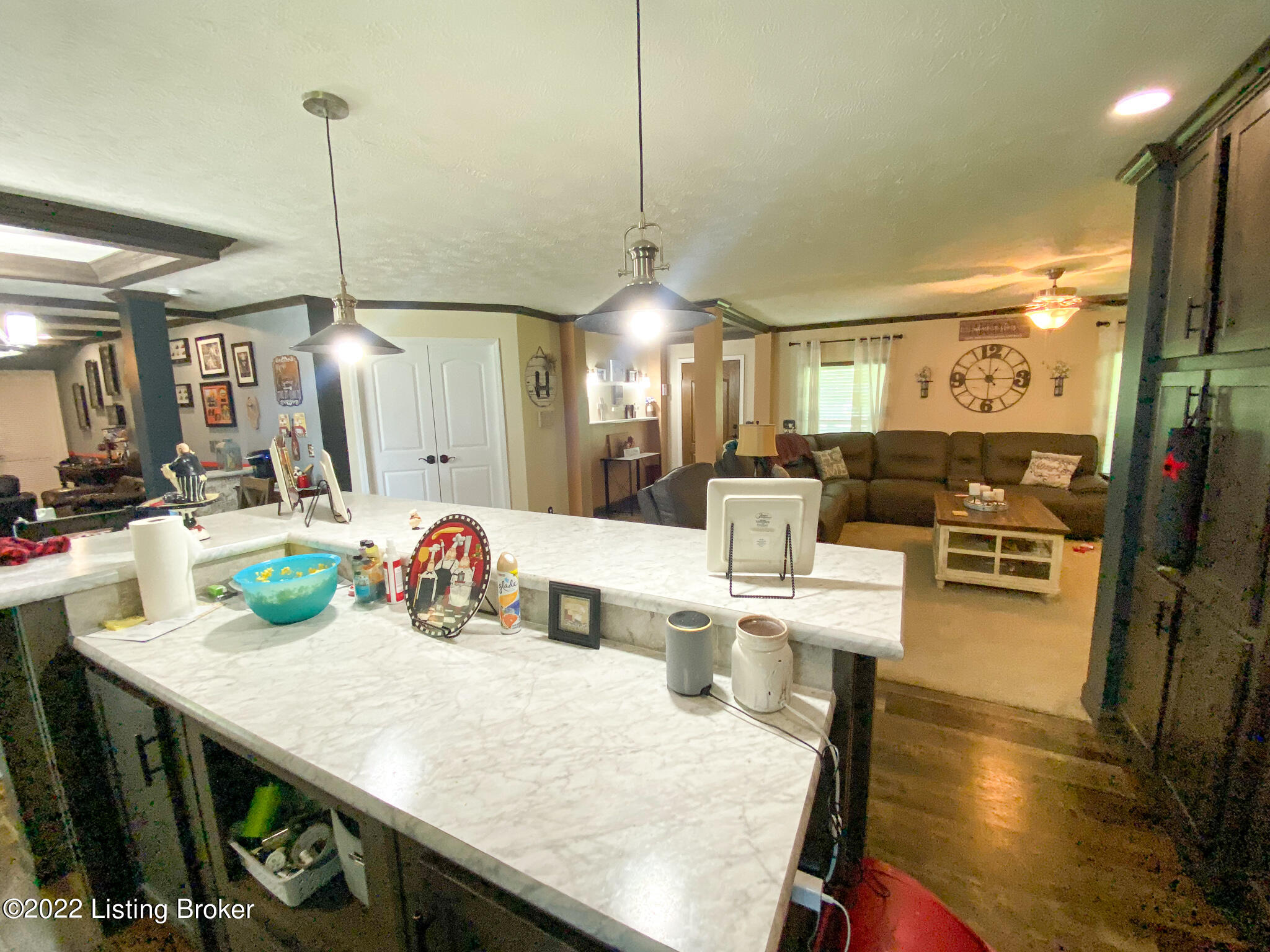935 Frontage Road Leitchfield, KY 42754 - Photo 26 of 96 Two-tier island looking in to living room, dining area, foyer & family room