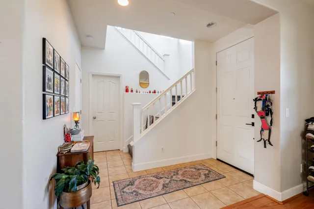 a view of entryway with livingroom and hallway
