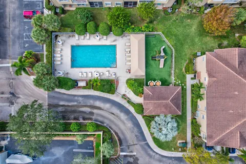 an aerial view of a house