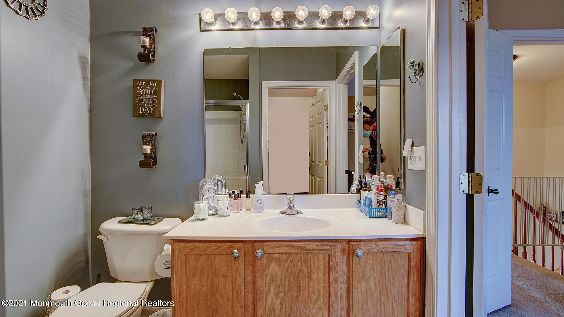 5 Abby Road Farmingdale, NJ 07727 - Photo 12 of 18 a bathroom with a sink vanity and a mirror