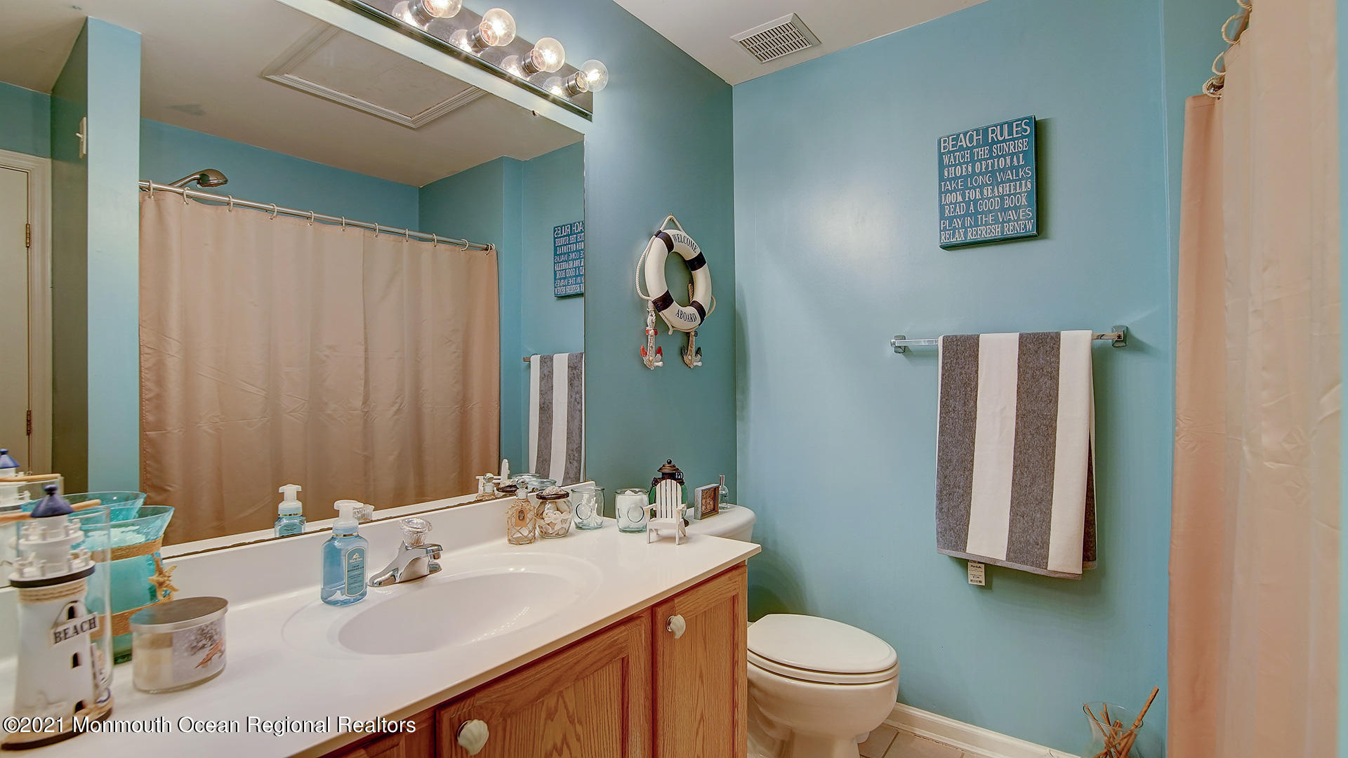 5 Abby Road Farmingdale, NJ 07727 - Photo 15 of 18 a bathroom with a granite countertop sink and a mirror
