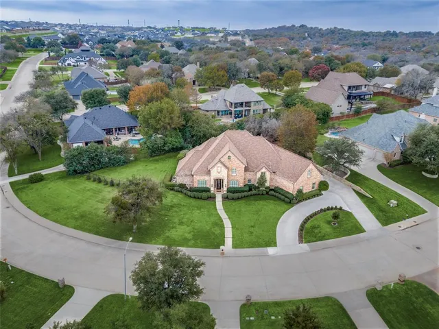 an aerial view of a house