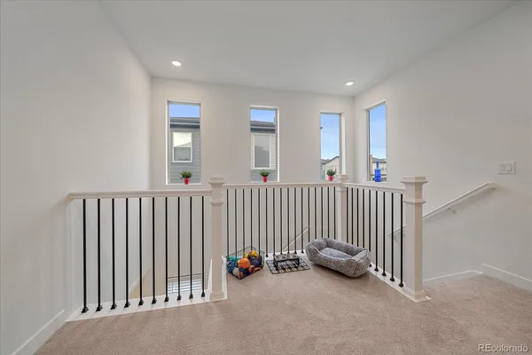 a view of a livingroom with furniture and deck