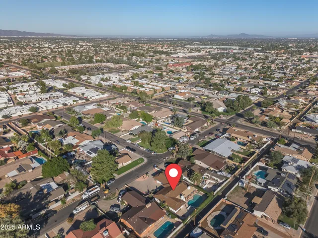 an aerial view of multiple house