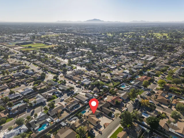 an aerial view of multiple house