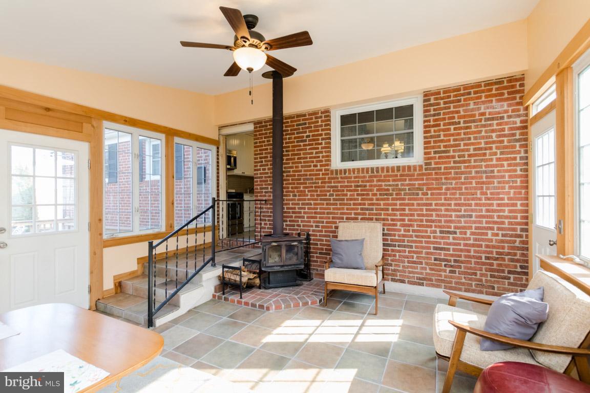 22 Hathaway Road Lutherville-Timonium, MD 21093 - Photo 14 of 30 Wood stove and tile floor - use it year round!