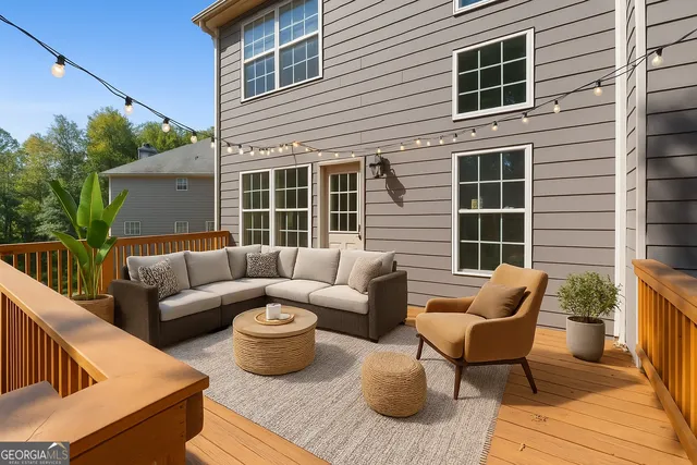 a view of a patio with couches