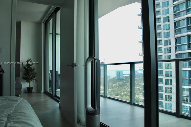 a view of a city from a balcony