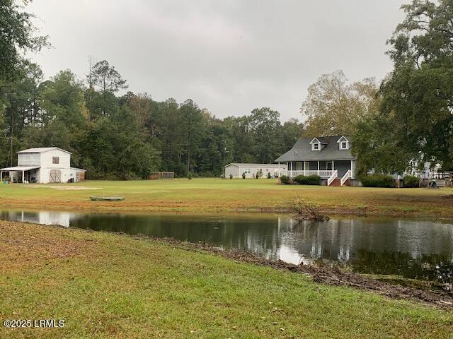 Pond and house