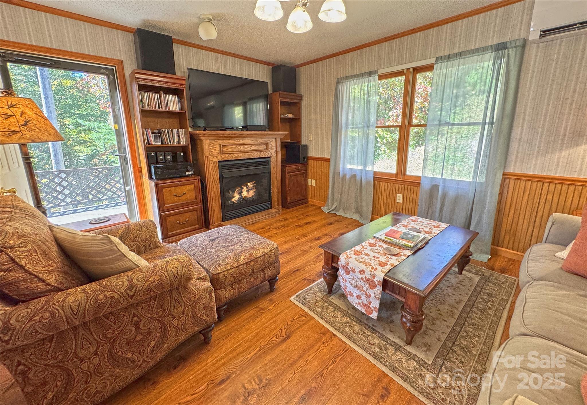 1622 Meadow Fork Road Hot Springs, NC 28743 - Photo 20 of 31 a living room with furniture a flat screen tv and a fireplace