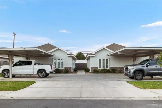 a car parked in front of a house