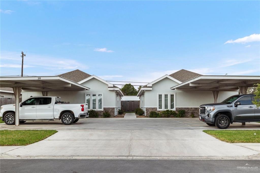 a car parked in front of a house