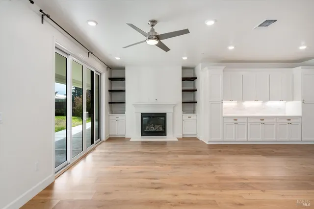 a backyard of a house with lots of green space