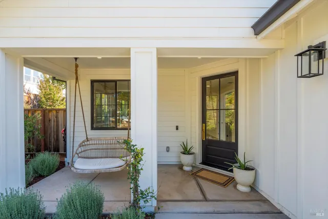 a view of an outdoor space with seating area