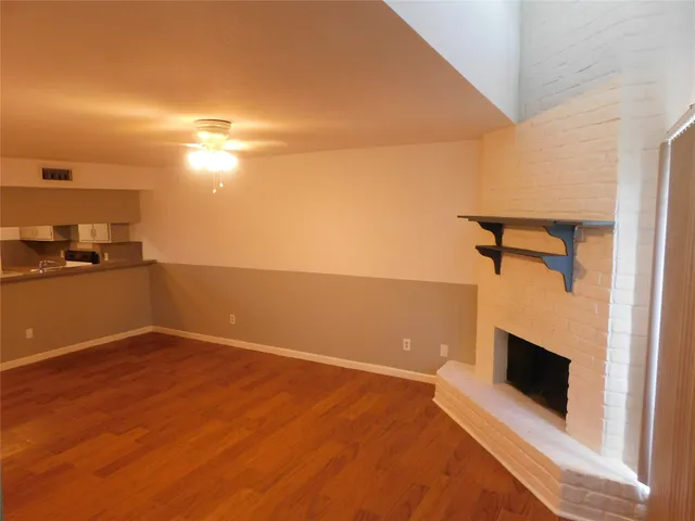 a view of a fireplace in a room