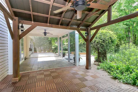 a house view with a garden space