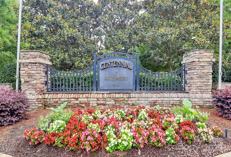 a view of a park with slide