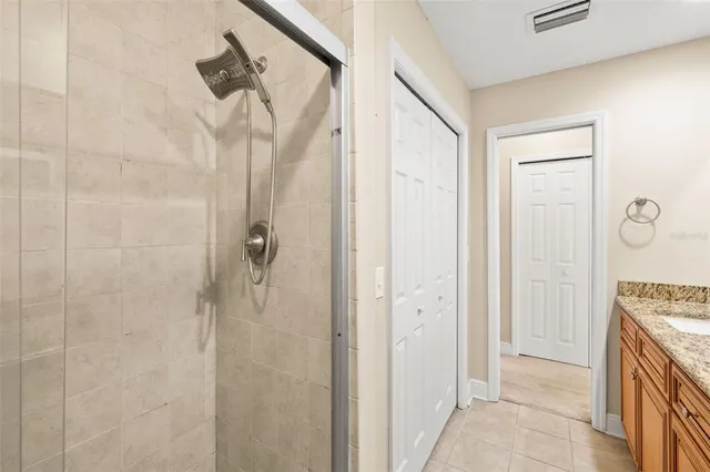 a bathroom with a shower
