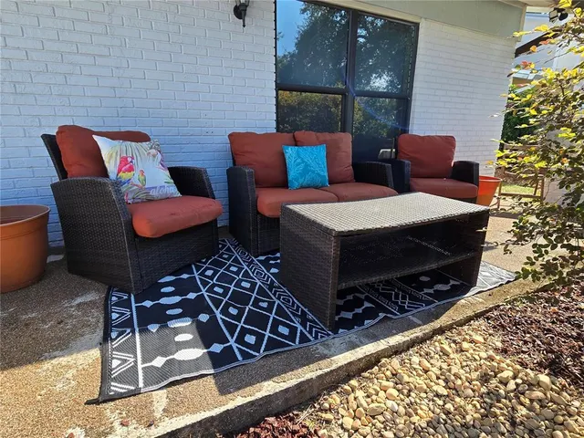 a outdoor living space with patio furniture