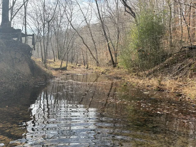 a view of a lake with mountains in the background