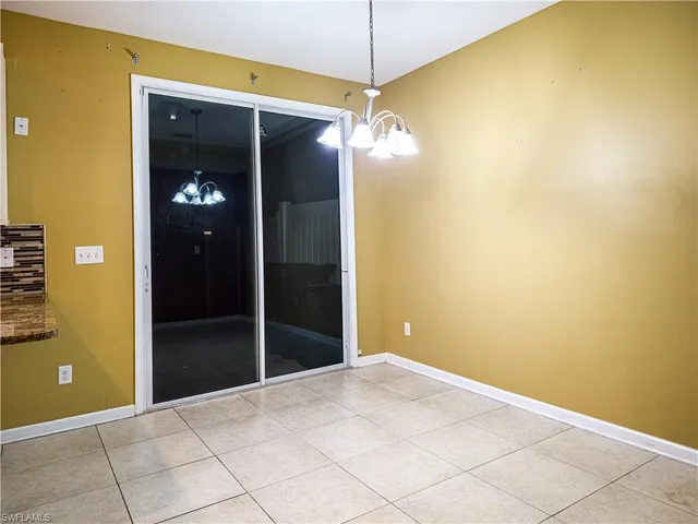 a view of a room with a door