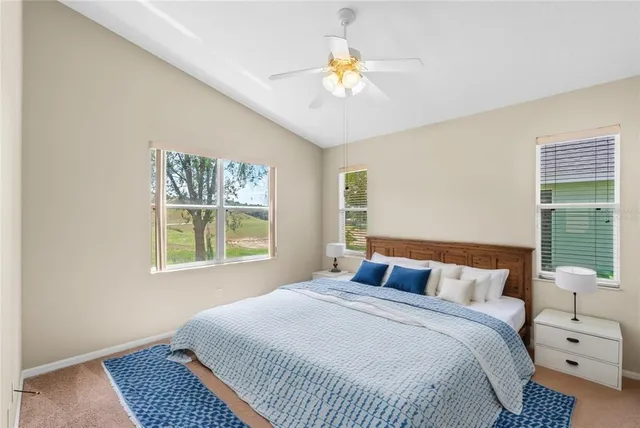 a view of an ocean from a yard